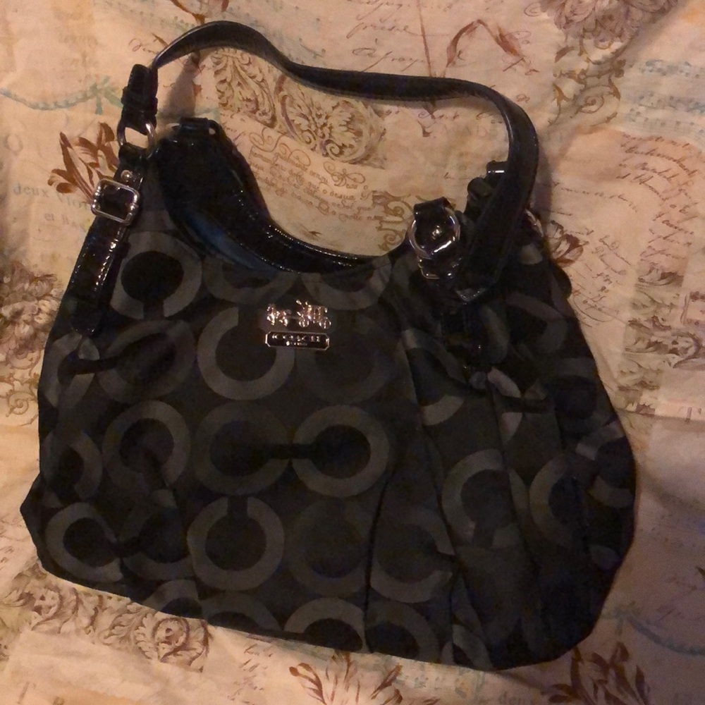 Black/gray design Coach purse